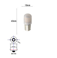2.5 WATTS - 10-30 volts - CAR LED SIGNAL Light - BA15S/1156 - white - D18*43mm - G18F-39L-BA15S-W - AZLED